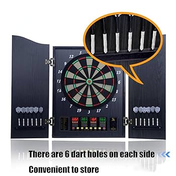 Amazon.co.jp: 電子ダーツボード 木箱付き 自動採点 電子木箱